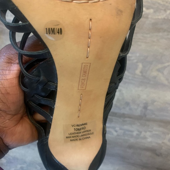 vince Camuto gladiator Stiletto Strappy Ankle Dressy Black Sandal Size 10 - Picture 9 of 10